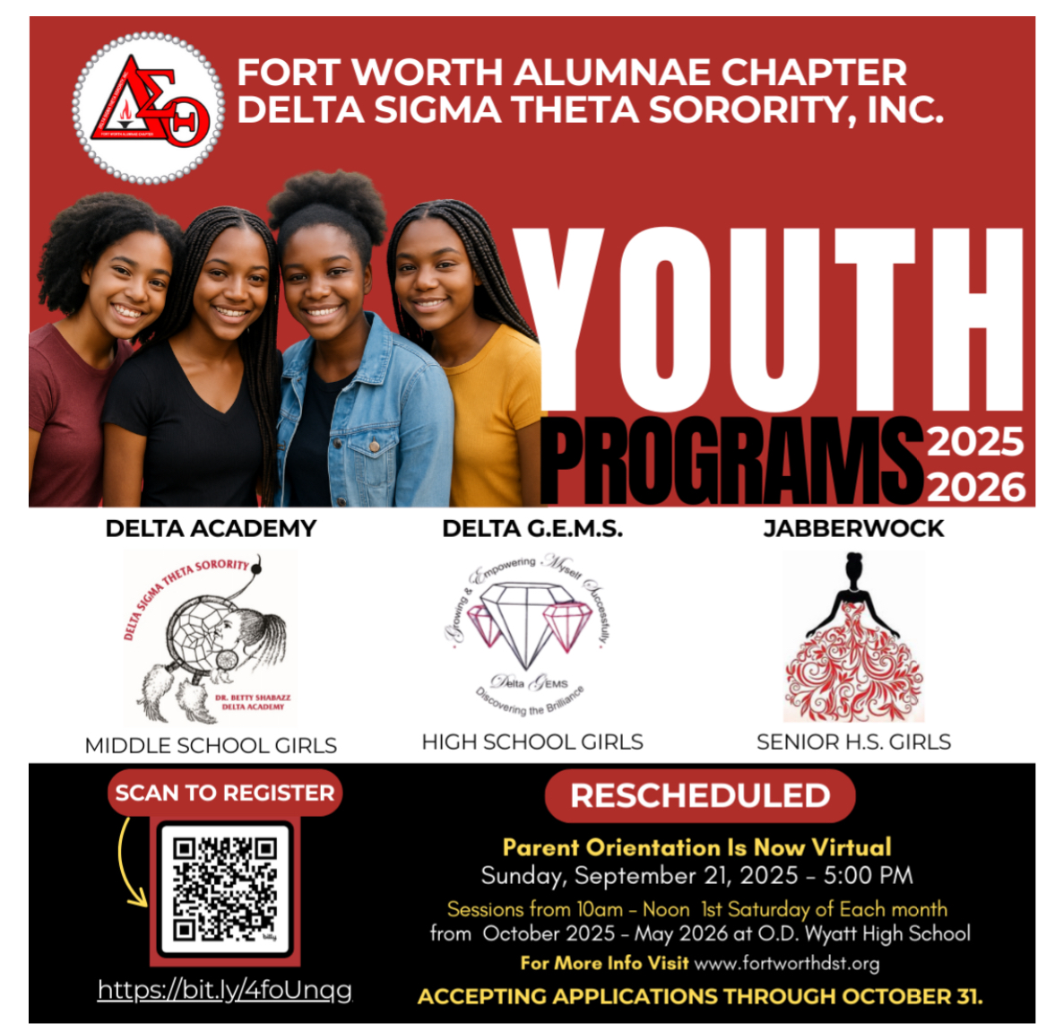 2025-2026 Youth Programs Application Deadline